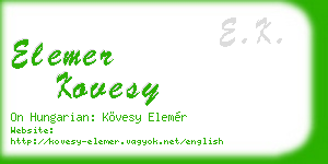 elemer kovesy business card